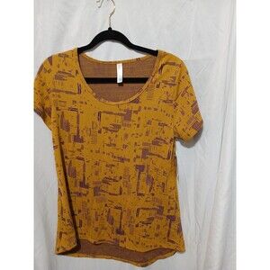 LuLaRoe Women’s Size S Yellow/Purple Abstract Classic T-Shirt NWT